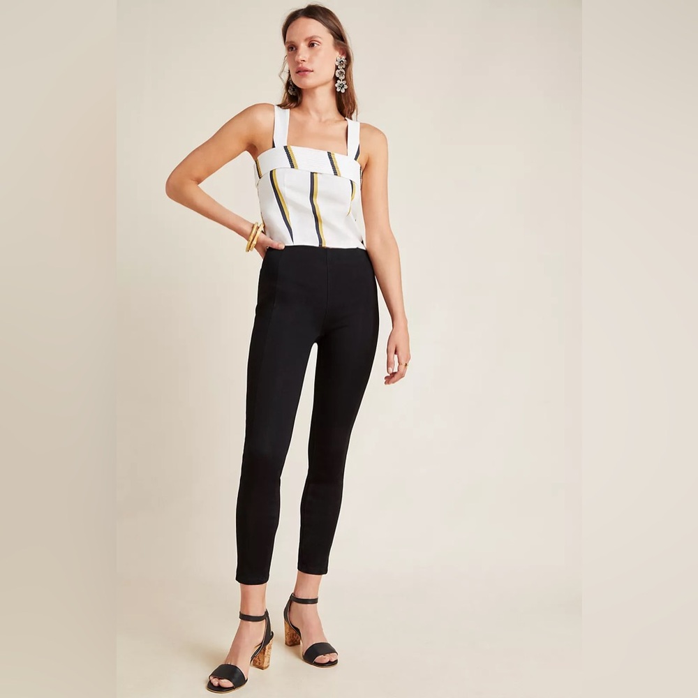 Anthropologie Pilcro And The Letterpress Black High Rise Denim Legging Size 26/2